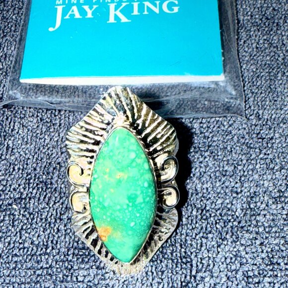 Jay King Sterling Silver 925 Turquoise Cabochon Ring Size 8 - Picture 1 of 5